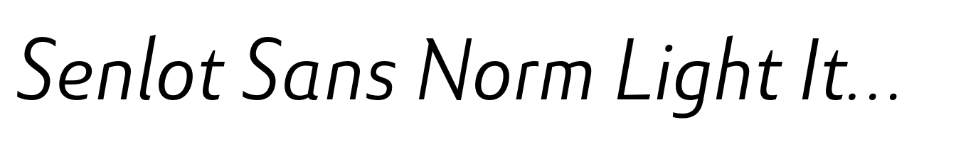 Senlot Sans Norm Light Italic